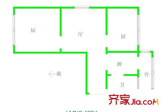 玉峰花園戶型圖戶型圖 2室1廳1衛(wèi)1廚