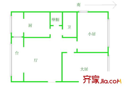 玉峰花園戶型圖戶型圖 2室1廳1衛(wèi)1廚