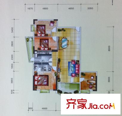 银山尚橙12-23层04单位 4室2厅2卫1厨