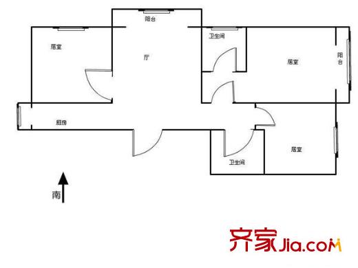 金碧園戶型圖戶型圖 3室1廳2衛(wèi)1廚