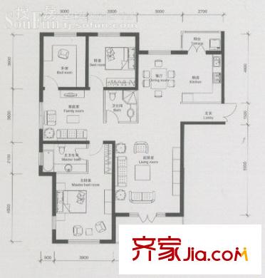 卡梅爾戶型圖G戶型 3室3廳2衛(wèi)