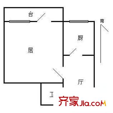 屏花里戶型圖戶型圖 1室1廳1衛(wèi)1廚