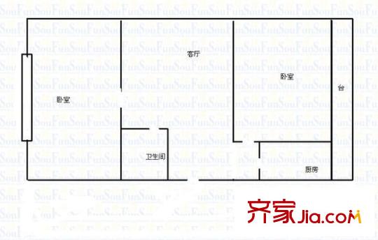 屏花里戶型圖戶型圖 2室1廳1衛(wèi)1廚