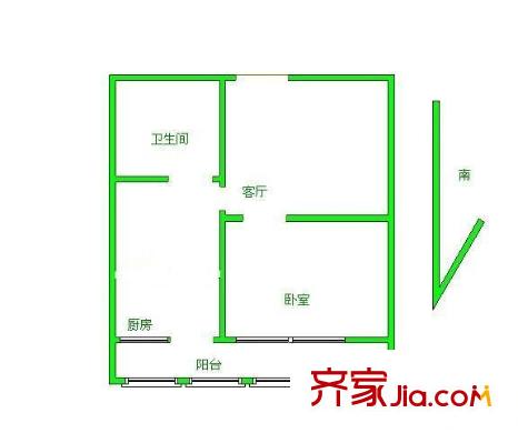 御河灣戶型圖戶型圖 1室1廳1衛(wèi)1廚