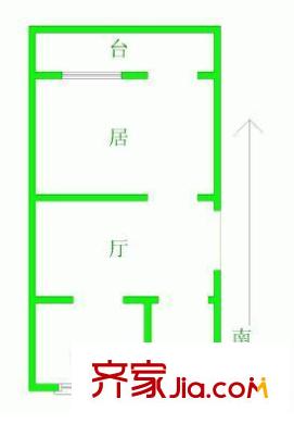 福盛花園戶型圖戶型圖 1室1廳1衛(wèi)1廚