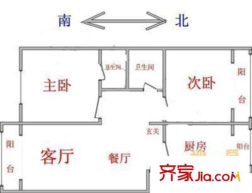禧順花園戶(hù)型圖戶(hù)型圖 2室2廳2衛(wèi)1廚