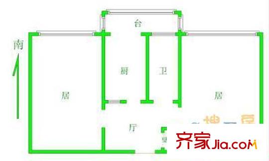 元興新里戶型圖戶型圖 2室1廳1衛(wèi)1廚