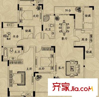 凱立天香水畔戶型圖戶型圖 4室