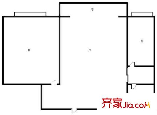 凱立天香水畔戶型圖戶型圖 1室2廳1衛(wèi)1廚