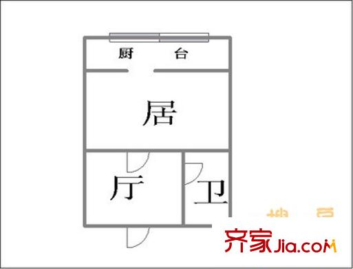 凱立花園戶型圖戶型圖 1室1廳1衛(wèi)1廚