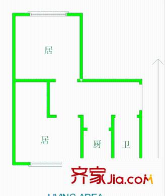 凱立花園戶型圖戶型圖 2室1廳1衛(wèi)1廚