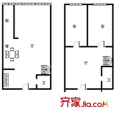 凱立花園戶型圖戶型圖 2室3廳2衛(wèi)1廚