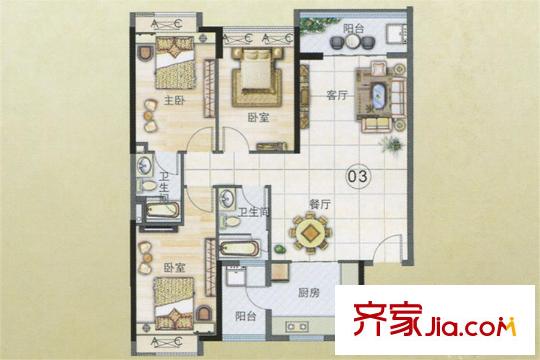 东华・星域C1栋03单元 2室2厅1卫1厨
