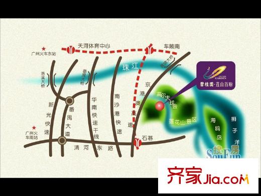 莲花山碧桂园交通图