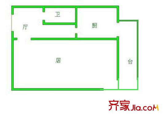 新城小區(qū)戶型圖戶型圖 1室1廳1衛(wèi)1廚