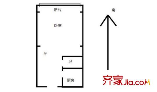 新城小區(qū) 1室 戶型圖