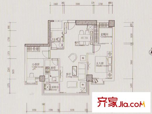 精彩生活大厦02、03单元户型 2室1厅1卫1厨