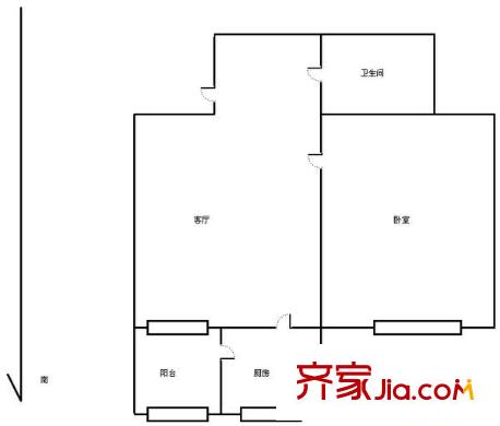 泰來嘉園戶型圖戶型圖 1室1廳1衛(wèi)1廚