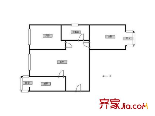 泰來嘉園 2室 戶型圖
