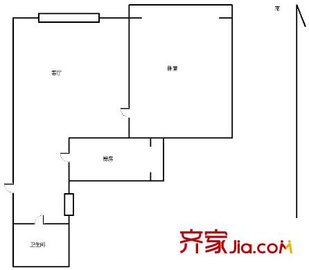 泰來嘉園戶型圖戶型圖 1室1廳1衛(wèi)1廚