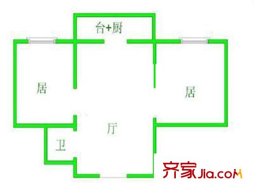 程華里戶型圖戶型圖 2室1廳1衛(wèi)1廚