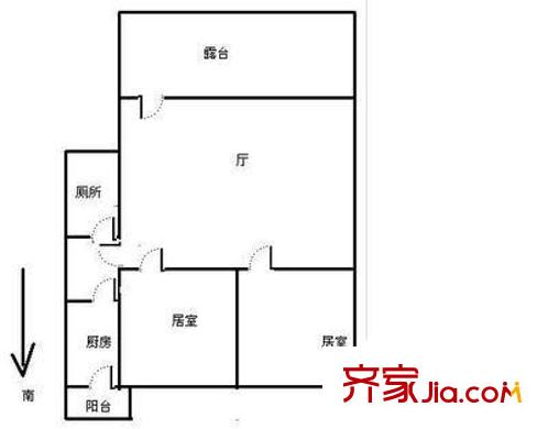 程華里戶型圖戶型圖 2室1廳1衛(wèi)1廚