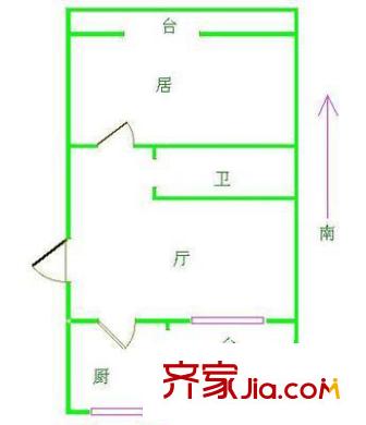 程華里戶型圖戶型圖 1室1廳1衛(wèi)1廚