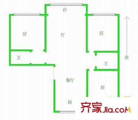 三潭東里戶型圖戶型圖 3室2廳2衛(wèi)1廚