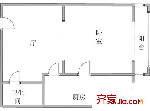 三潭東里戶型圖戶型圖 1室1廳1衛(wèi)1廚