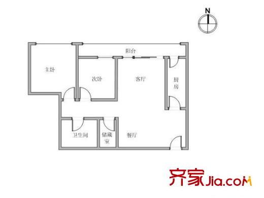 陽光100東園戶型圖戶型圖 2室1廳1衛(wèi)1廚