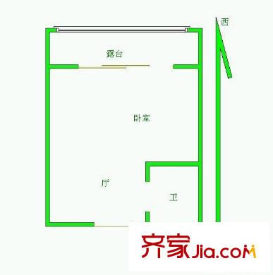 陽光100東園戶型圖戶型圖 1室1廳1衛(wèi)1廚