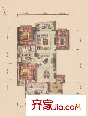 白云堡豪苑尚云名邸B栋01单元 4室3厅2卫1厨