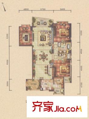 白云堡豪苑尚云名邸B栋02单元 4室2厅2卫2厨
