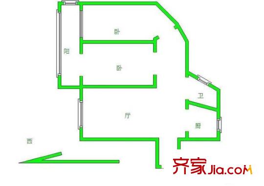 風(fēng)貌里 2室 戶型圖