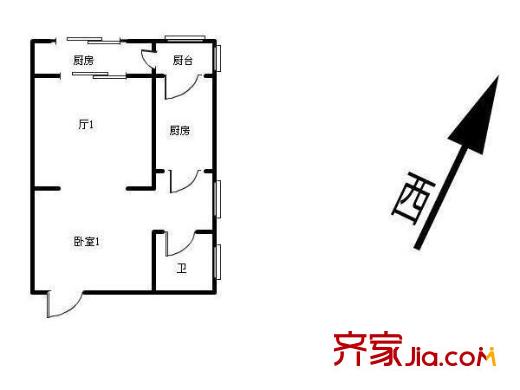 金波里戶型圖戶型圖 1室1廳1衛(wèi)1廚