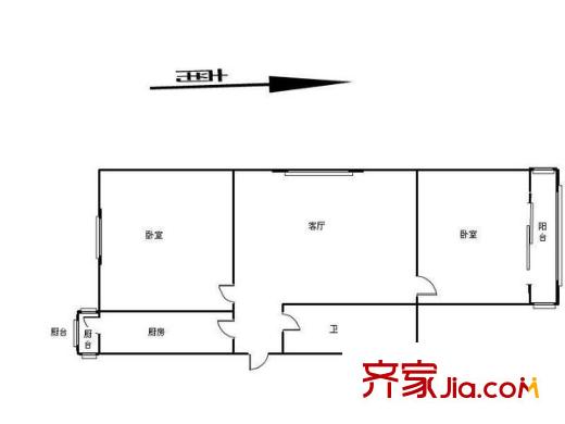 金波里戶型圖戶型圖 2室1廳1衛(wèi)1廚