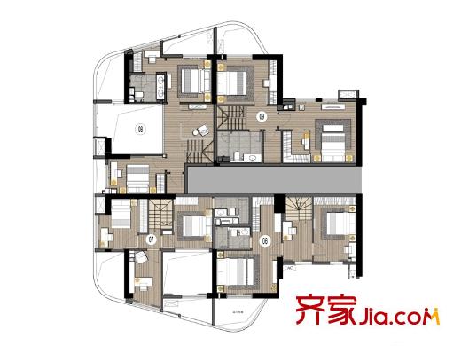 文德先生复式公寓06-09户型二层平面图