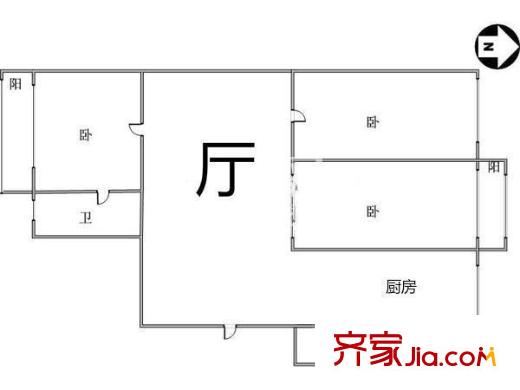 書(shū)香園 3室 戶(hù)型圖