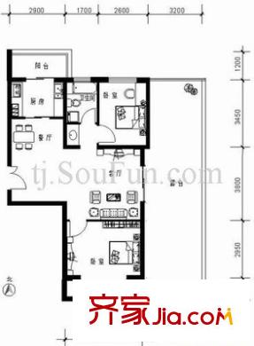 書(shū)香園戶(hù)型圖戶(hù)型圖 2室1廳1衛(wèi)1廚