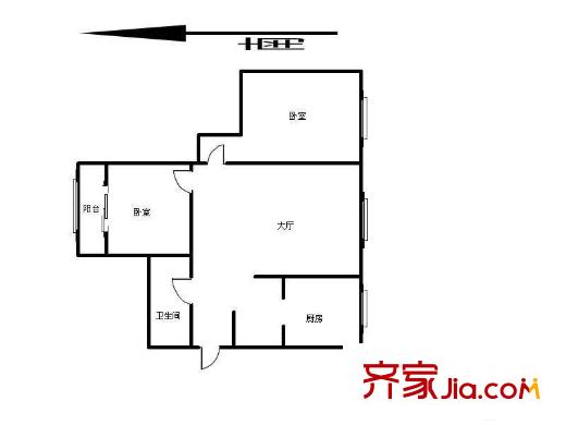 地華里戶型圖戶型圖 2室1廳1衛(wèi)1廚