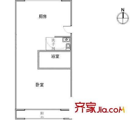 金廈里戶型圖戶型圖 1室1廳1衛(wèi)1廚
