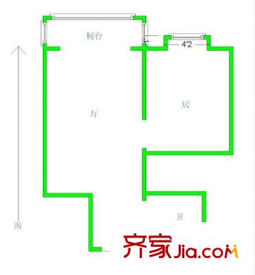 水木天成聞濤園戶(hù)型圖戶(hù)型圖 1室1廳1衛(wèi)1廚