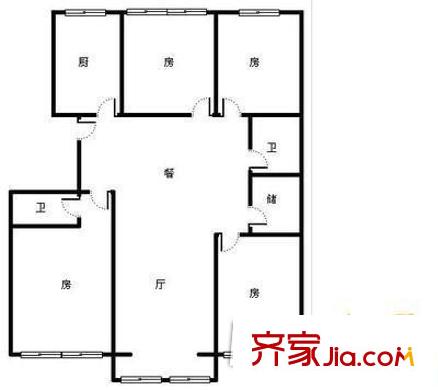 水木天成聞濤園戶型圖戶型圖 3室