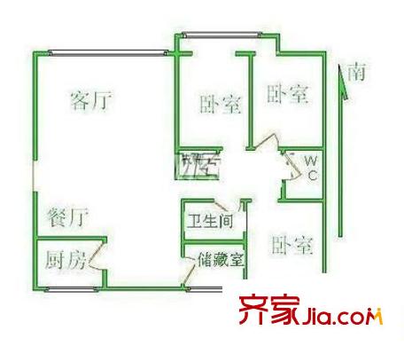 凱立天香家園戶型圖戶型圖 3室2廳2衛(wèi)1廚
