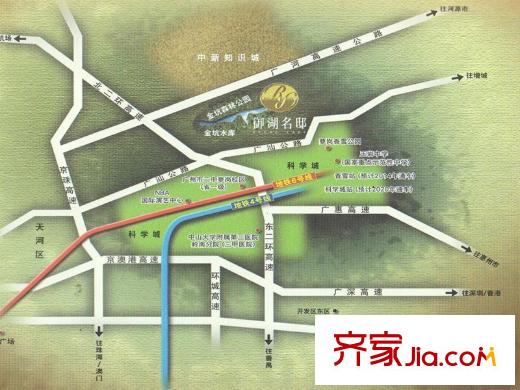 御湖名邸交通图