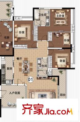 越秀星汇文华10栋01单位 4室2厅2卫1厨