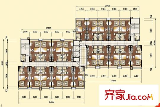 合景天峻C8栋户型平面图 1室1厅1卫1厨