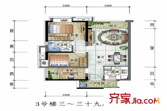 保利学府里3号楼三~三十九层4户型