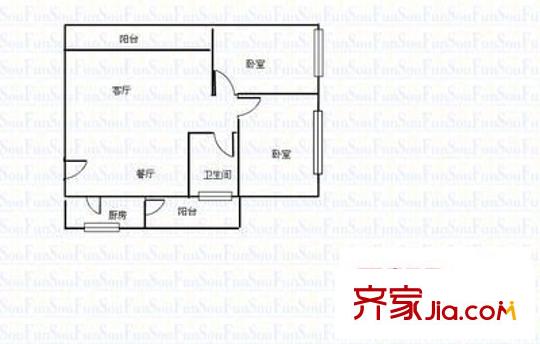 宝雅花园 2室 户型图