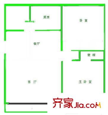 隆盛花园 2室 户型图